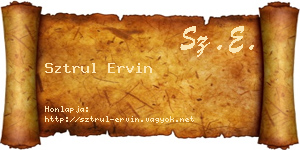 Sztrul Ervin névjegykártya